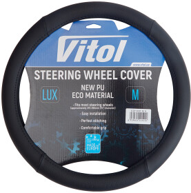 Чехол на руль Vitol VLOD-A2699 эко-кожа с перфорацией цвет черный