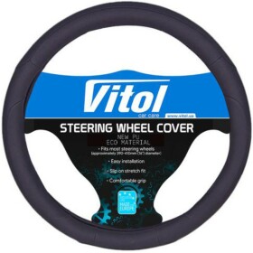 Чехол на руль Vitol 17023 искусственная кожа с перфорацией цвет черный