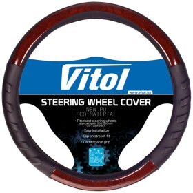 Чехол на руль Vitol HU 100107BK искусственная кожа цвет черный