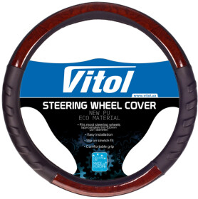 Чехол на руль Vitol HU 100107BK искусственная кожа цвет черный