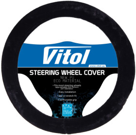 Чохол на кермо Vitol R 1210004 хутро колір чорний