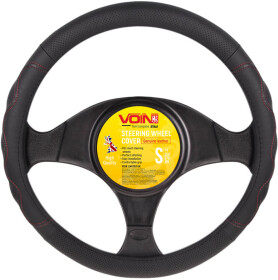 Чехол на руль Voin VLOD-L283 искусственная кожа с перфорацией цвет черный с красной нитью