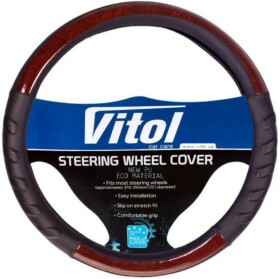Чохол на кермо Vitol HU 100107BK штучна шкіра колір чорний