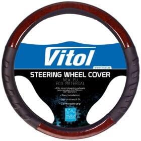 Чохол на кермо Vitol HU 100107BK штучна шкіра колір чорний