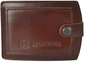 Обкладинка для прав і техпаспорта Poputchik 5072-033P з логотипом Honda колір коричневий