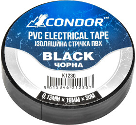 Изолента Condor k1230 черная ПВХ 19 мм x 30 м