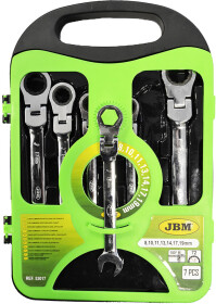 Набор ключей комбинированных трещоточных JBM 53017 8-19 мм с шарниром 7 шт