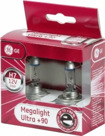 Автолампа General Electric Megalight Ultra +90 H7 PX26d 55 W прозрачно-голубая 58520sxu