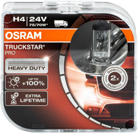 Автолампа Osram Truckstar Pro H4 P43t 70 W 75 W прозрачная 64196tsphcbduo