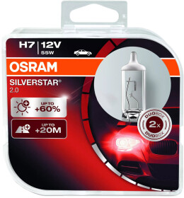 Автолампа Osram Silverstar 2.0 H7 PX26d 55 W прозрачная 64210SV2-HCB