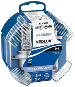 Автолампа Neolux® 50 % Extra Light H4 P43t 55 W 60 W прозора N472ELDUO