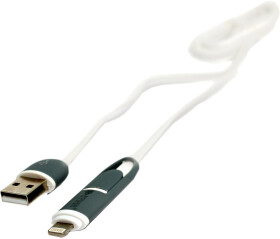 Кабель 2 в 1 PowerPlant KD00AS1292 USB - Apple Lighting - Micro USB 1 м