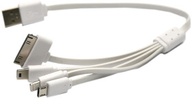 Кабель 4 в 1 PowerPlant USB - Apple (широкий) - Apple Lightning - Micro USB - Mini USB KABUSBALL 0,3 м
