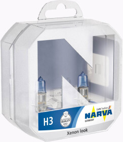 Автолампа Narva Range Power White H3 PK22s 55 W прозрачно-голубая 486022box