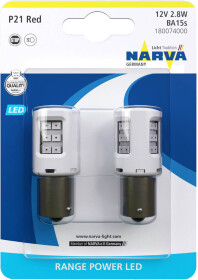 Автолампа Narva Range Power LED P21W BA15s 2,7 W белая 180072b