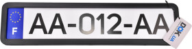 Рамка номерного знака 12 Atelie 951623 цвет черный матовый хромированная сталь