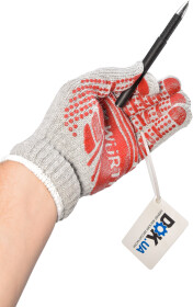 Перчатки рабочие Würth Construct хб с точками ПВХ серые