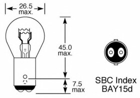 Автолампа Lucas BAY15s 21,5 W прозрачная LLB380PX2