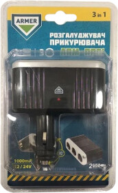 Розгалужувач прикурювача з USB Armer ARM-RP01