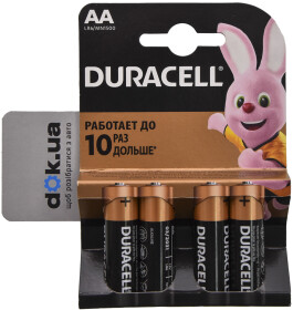 Батарейка Duracell 6409641 AA (пальчикова) 1,5 V 4 шт