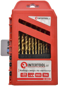 Набор сверл Intertool спиральных по металлу SD-0025 1-13 мм 25 шт.