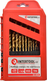 Набір свердл Intertool спіральних по металу SD-0025 1-13 мм 25 шт.