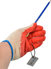 Перчатки рабочие Intertool хб с латексным покрытием красные