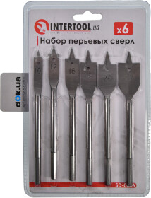 Набор сверл Intertool перьевых по дереву SD-0206 10-25 мм 6 шт.