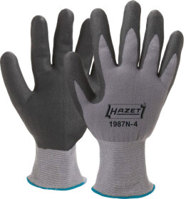 Перчатки рабочие Hazet хб с полиэстеровым покрытием черные