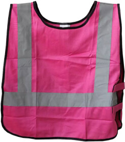 Жилет светоотражающий Sapfire розовый детский с вертикальными и горизонтальными полосами