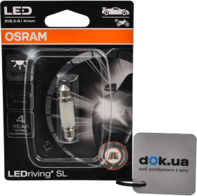 Автолампа Osram LEDriving C5W SV8,5-8 0,6 W белая 6413DWP-01B