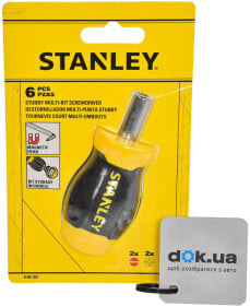 Отвертка с набором бит Stanley Multibit Stubby 0-66-357