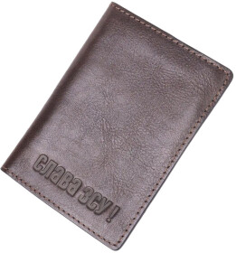 Обкладинка для прав і техпаспорта Grande Pelle Слава ЗСУ 16747 колір коричневий