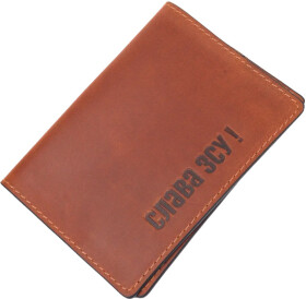 Обложка для паспорта Grande Pelle "Слава ЗСУ" 16727 светло-коричневий