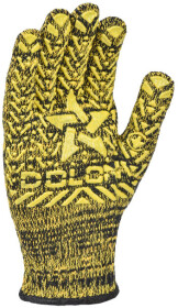 Перчатки рабочие Doloni Новая Звезда трикотажные с покрытием ПВХ желтые