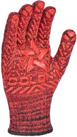 Перчатки рабочие Doloni Новая Звезда трикотажные с покрытием ПВХ красные