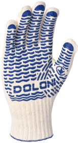 Перчатки рабочие Doloni Универсал трикотажные с покрытием ПВХ белые