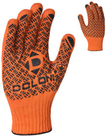 Рукавички робочі Doloni Універсал Профі трикотажні з покриттям ПВХ помаранчеві