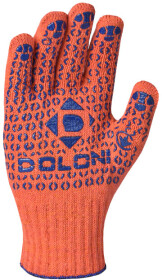 Перчатки рабочие Doloni Универсал трикотажные с покрытием ПВХ оранжевые
