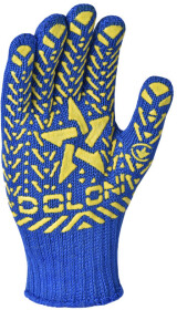 Перчатки рабочие Doloni Звезда трикотажные с покрытием ПВХ синие