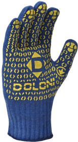 Перчатки рабочие Doloni Универсал хб с точками ПВХ синие