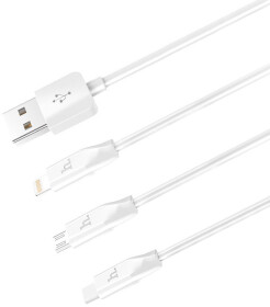 Кабель 3 в 1 Hoco USB - Apple Lightning - type-C - Micro USB X1 Rapid 00000091593 1 м