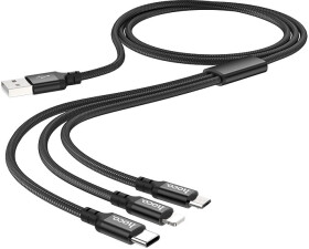 Кабель 3 в 1 Hoco USB - Apple Lightning - type-C - Micro USB X14 Times Speed 00000091592 1 м