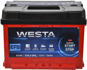Аккумулятор Westa 6 CT-63-R Start-Stop EFB WEFB630