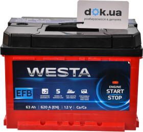 Аккумулятор Westa 6 CT-63-L Start-Stop EFB WEFB631