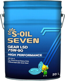 Трансмиссионное масло S-Oil Seven Gear LSD GL-5 MT-1 GL-5 LS 75W-90 синтетическое