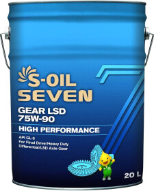 Трансмиссионное масло S-Oil Seven Gear LSD GL-5 LS GL-5 MT-1 75W-90 синтетическое