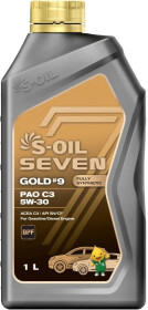 Моторна олива S-Oil Seven Gold #9 PAO C3 5W-30 синтетична