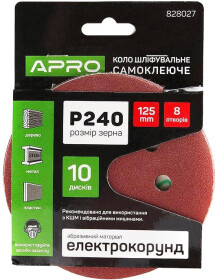 Круг шліфувальний Apro 828027 по металу та дереву P240