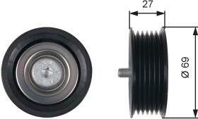 Обводной ролик поликлинового ремня Gates T36487